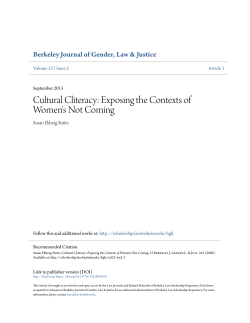Cultural Cliteracy: Exposing the Contexts of Women`s Not Coming