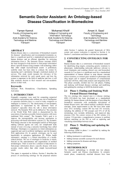 Semantic Doctor Assistant: An Ontology
