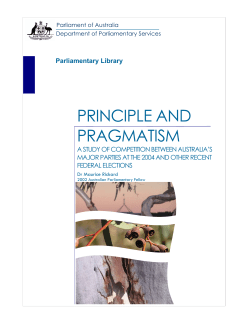 Principle and Pragmatism - Parliament of Australia