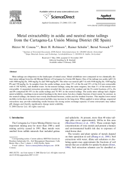 (2008). Metal extractability in acidic and neutral mine