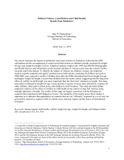 Political Violence, Land Reform and Child Health