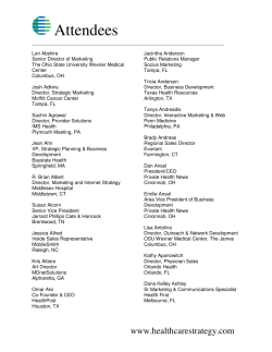 Attendees - Forum for Healthcare Strategists