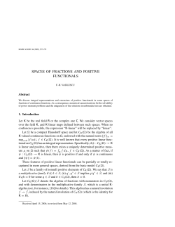 SPACES OF FRACTIONS AND POSITIVE FUNCTIONALS