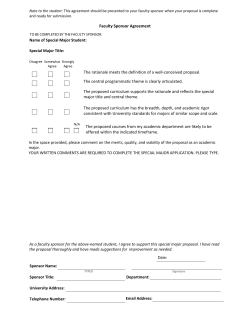 Faculty Sponsor Agreement The rationale meets the definition of a