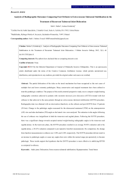 Research Article Analysis of Radiographic Outcomes Comparing