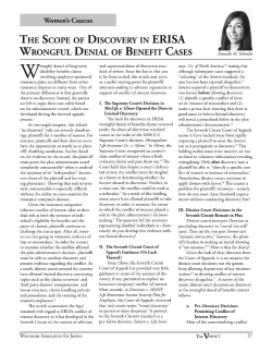 The Scope of Discovery in ERISA Wrongful Denial of Benefit Cases
