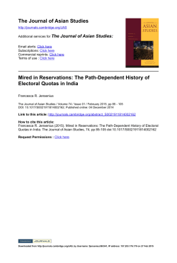 The Path-Dependent History of Electoral Quotas in India