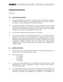 acquisition policy - Agnes Etherington Art Centre
