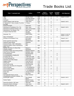 Trade Books List - Pearson-Global