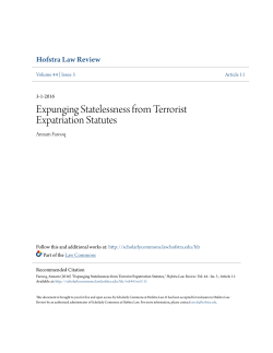Expunging Statelessness from Terrorist Expatriation Statutes