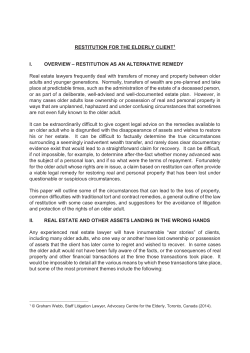 Restitution for the Elderly Client - BC Centre for Elder Advocacy and