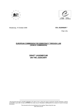 draft vademecum on the judiciary - Venice Commission