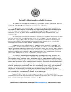 The People`s Right of Local, Community Self