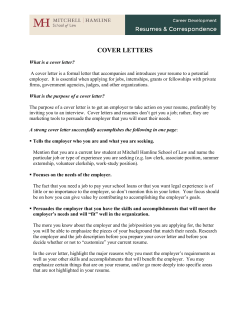 cover letters - Mitchell Hamline School of Law