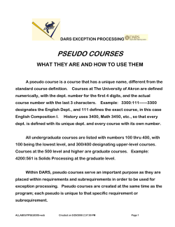 pseudo courses - The University of Akron