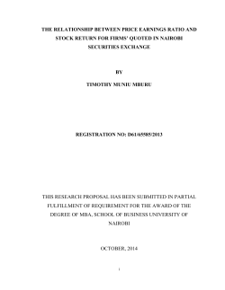 The relationship between price earnings ratio and stock return for