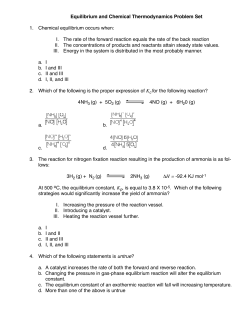 Equilibrium and Chemical Thermodynamics Problem