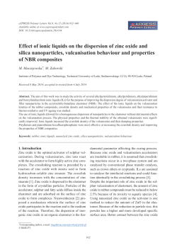 Effect of ionic liquids on the dispersion of zinc oxide and silica