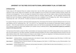 Institutional Improvement plan