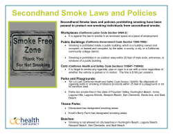 Secondhand Smoke Laws and Policies