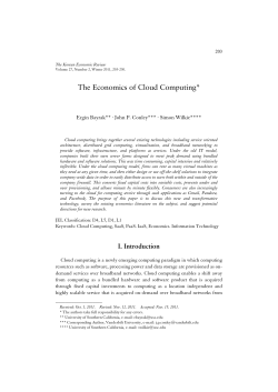 The Economics of Cloud Computing