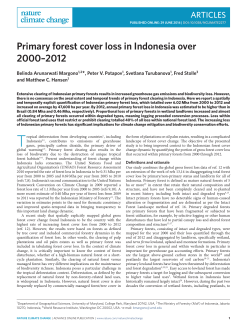 Primary forest cover loss in Indonesia over 2000&ndash;2012