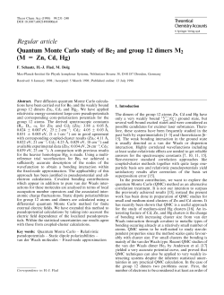 Regular article Quantum Monte Carlo study of Be2 and group 12