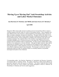 Moving Up or Moving Out? Anti-Sweatshop Activists and Labor