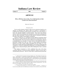 Dual Office Analysis: Can the Legislature Carve out Exceptions?