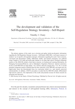 The development and validation of the Self-Regulation
