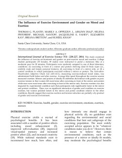 The Influence of Exercise Environment and Gender on Mood and
