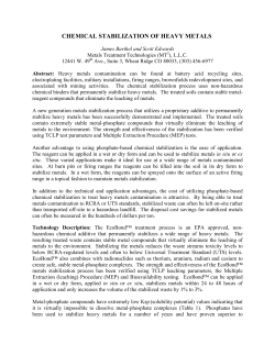 Chemical Stabilization of Heavy Metals
