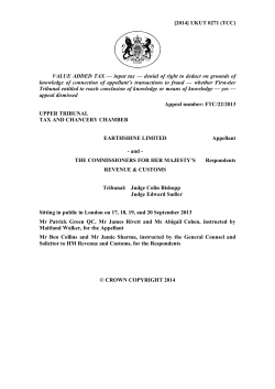 Earthshine Limited v The Commissioners for HMRC
