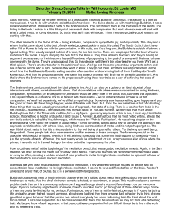 Saturday Shinzo Sangha Talks by Will Holcomb, St. Louis, MO