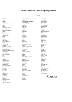 Canberra Centre Gift Card Participating Retailers