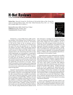 Untitled [Jaclyn Miller on Roosevelt`s Second Act: The Election of