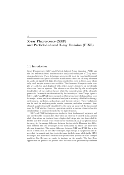 1 X-ray Fluorescence (XRF) and Particle-Induced X-ray