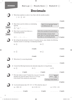 Decimals - Pearson Schools and FE Colleges