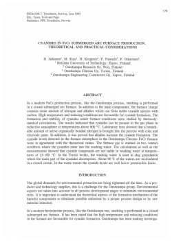 CYANIDES IN FeCr SUBMERGED ARC FURNACE