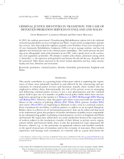 criminal justice identities in transition: the case of