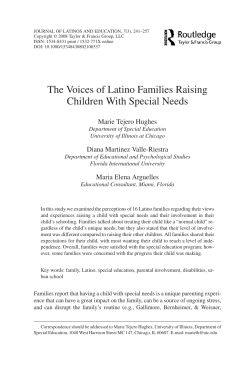 The Voices of Latino Families Raising Children With Special Needs