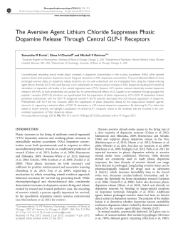 The Aversive Agent Lithium Chloride Suppresses Phasic