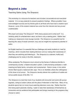 This workshop is titled Beyond a joke, using The Simpsons as a base