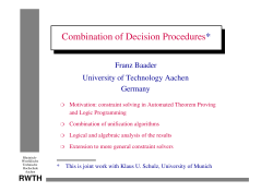 Combination of Constraint Solvers.