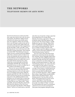The Networks: Television Skimps on Arts News