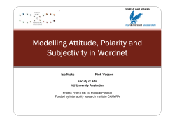 Modelling Modelling Attitude, Polarity and Attitude