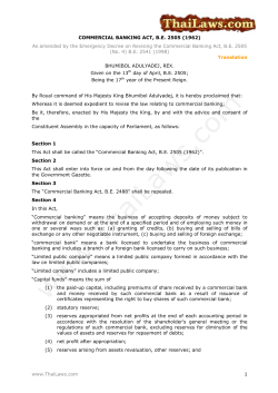 www.ThaiLaws.com 1 COMMERCIAL BANKING ACT, B.E. 2505