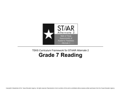 Grade 7 Reading - Texas Student Data System
