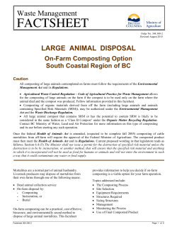 Large Animal Disposal - Province of British Columbia