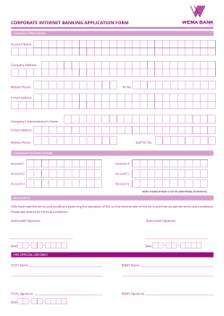 Corporate Internet Banking Form